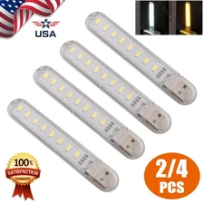4pcs USB Light,Night Light Plug in, LED Light Stick,8 Lamp Beads for Power Brick