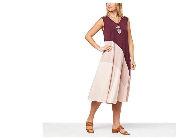 WynneLayers Colorblocked Sleeveless Jersey Maxi Dress NEW size Small | eBay