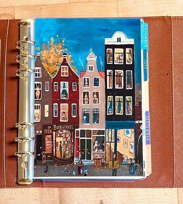 Vintage Row House Scene Cover Set for use w/ Erin Condren A5 Ring Agenda Binder~