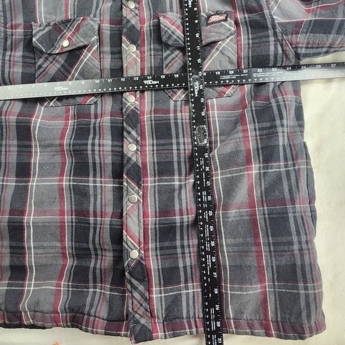 Dickies Flanell Shacket XXL Steppfutter Kapuze grau schwarz weinrot 7212B Full-Zip - Bild 3 von 9