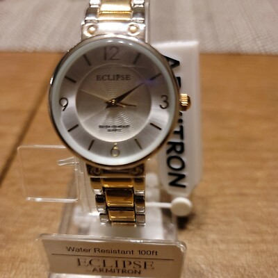NWT Armitron Eclipse Women's Watch.. Water Resistant Two Tone Metal Bracelet