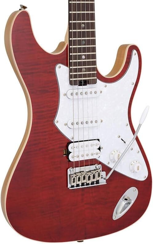 AriaProII 714-AE200 SR See-through Red Stratocaster Type SSH