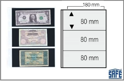 10-SAFE-1278-ARTline-Ergänzungsblätter-Banknotenhüllen-3-Fächer-80x180mm