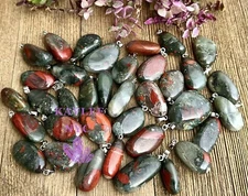 Wholesale Lot 36 Pcs Natural Bloodstone Crystal Pendant Healing Energy