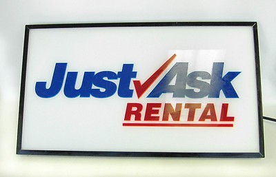  Just Ask  Rental Light Up Red & Blue Sign Indoor Window Display