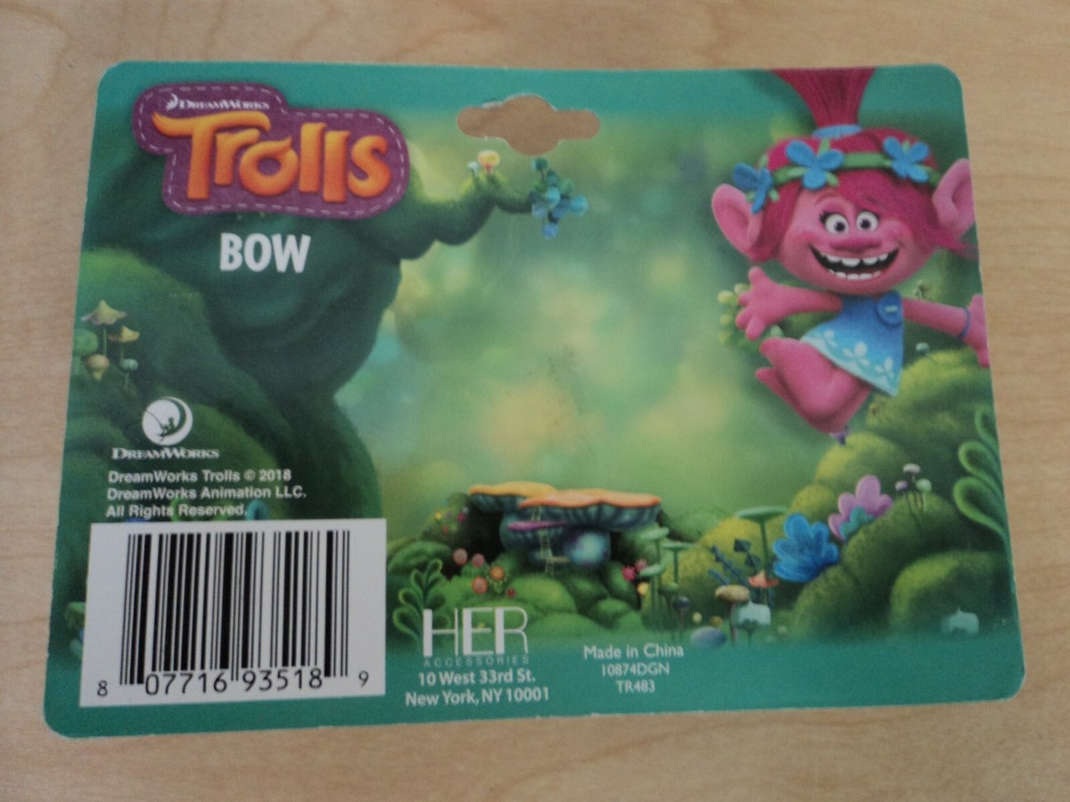NEW DreamWorks Trolls Poppy Pink Glitter Hair Bow | eBay