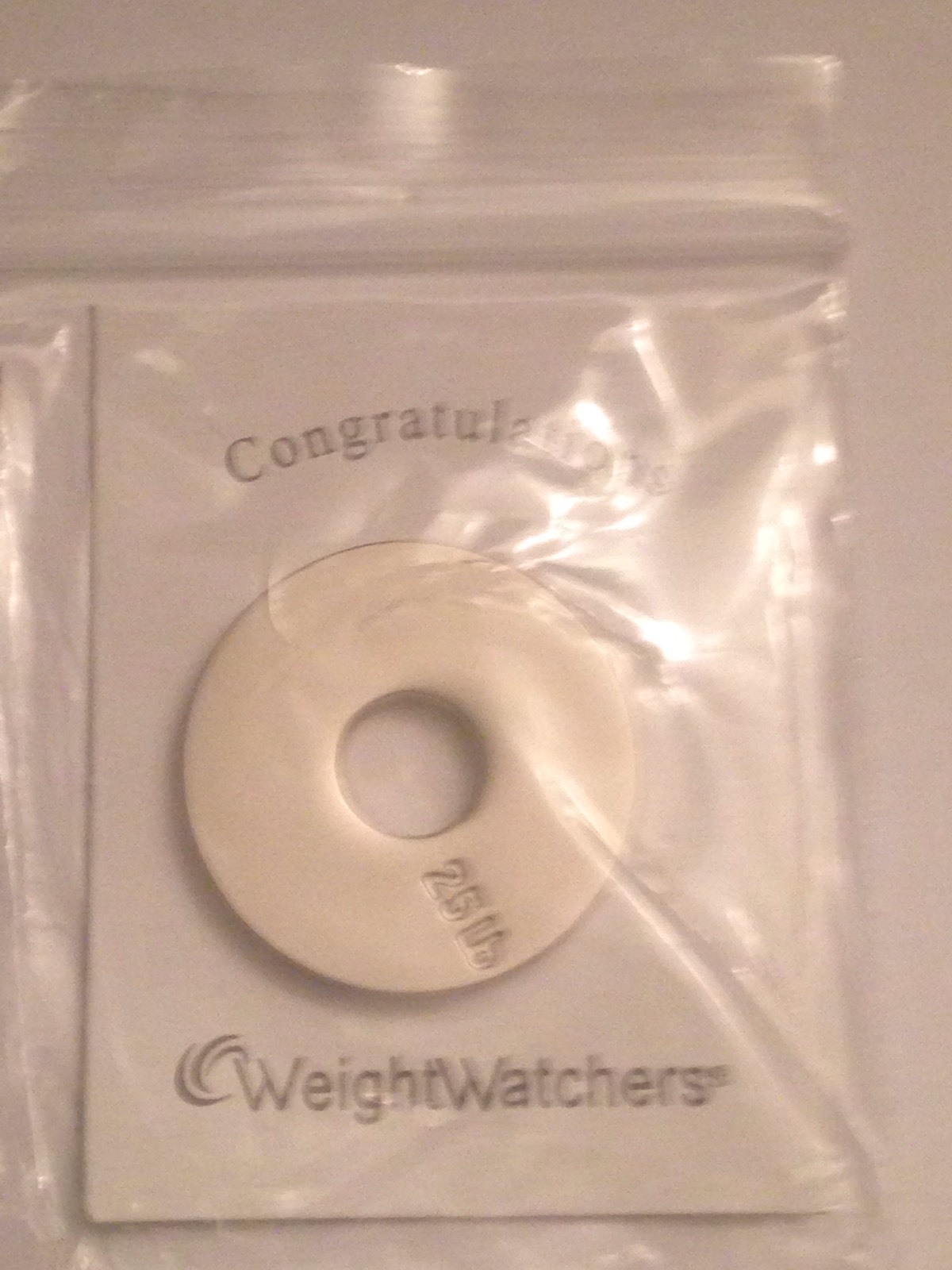 NEW Charm Weight Watchers Matte Silver 25 lb Loss Achievement Award