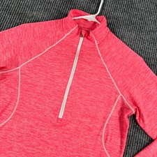 Under Armour Pullover Shirt Womens Small Pink Long Sleeve Semi Fitted Heat Gear