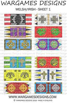 6 mm Dark Ages Welsh/Irish Banner - Blatt 1 NEBEL, DBA, Hail Caesar, Impetus 