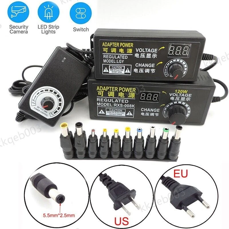 Adjustable Power Adapter AC To DC 3V 12V 5V 6V 8v 18v 24V 9V 24V 10PIN converter - Image 2 of 4