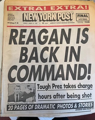 Reagan is Back in Command, New York Post March 31, 1981- Full Newspaper