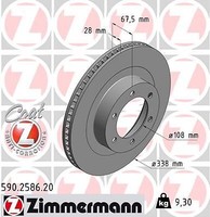 2X Zimmermann 590.2586.20 Bremsscheibe FüR Toyota