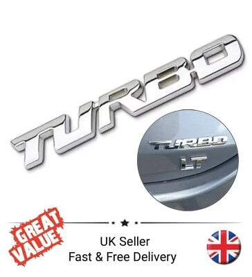 Metal Turbo Badge Emblem Car Auto Boot Trunk Tailgate Decal Sticker Chrome