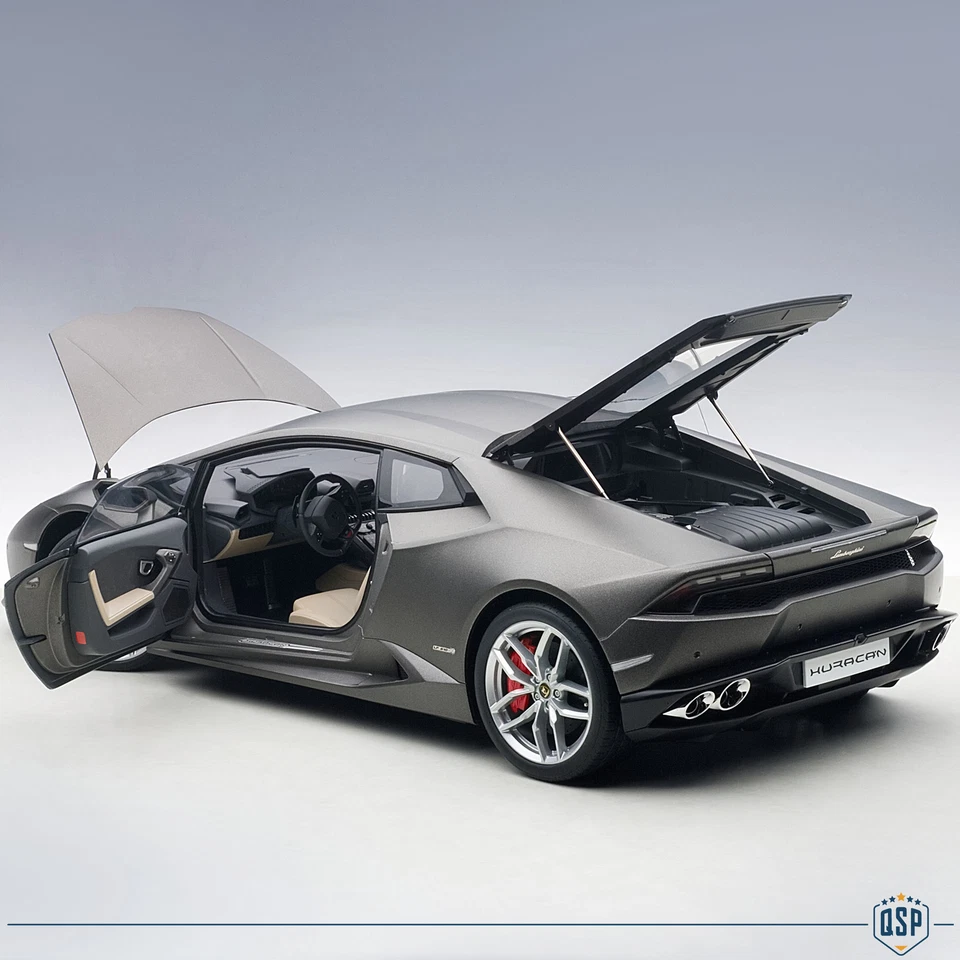 Modellino LAMBORGHINI HURACAN LP610-4 Grigio Titan Scala 1:12 Apribile AUTOArt - Immagine 2 di 4