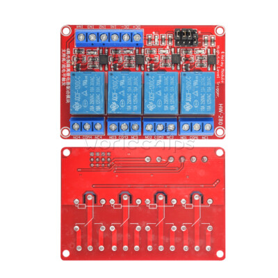 12V 4 Channel Relay Module Isolation High Low Level Trigger For Arduino