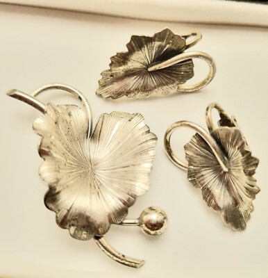 Vintage Halbschmuck Sterling Silber Danecraft Design Brosche Clips
