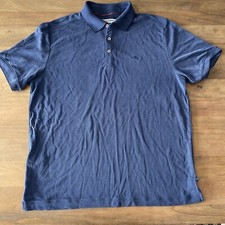 Tommy Bahama Men's L IslandZone Polo Shirt Blue Tencel Modal Relaxed Soft Casual