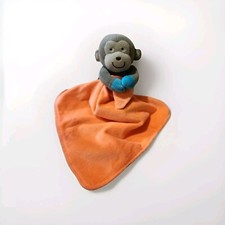 CARTER'S ORANGE MONKEY RATTLE SECURITY BLANKET LOVEY Plush 12" STUFFED ANIMAL