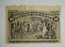 Travelstamps: 1893 US Stamps Scott #237 Presenting Natives mint, mogh,  10 cents