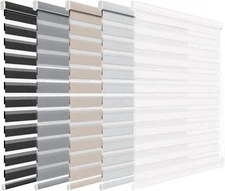 Dual Zebra Roller Blinds Horizontal Window Shade Blinds with Valance Cover