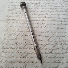 Antiker Siegelstempel Federhalter aus Silber 19. Jh. Victorian Silver Seal 19C