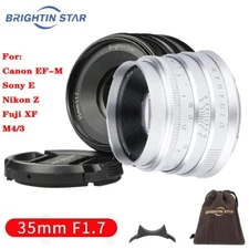 BrightinStar 35mm F1.7 APS-C Wide Angle Manual Lens Fr Sony Nikon Canon Fuji M43