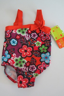 Penelope Mack 18M Infant Toddler Girls Beach 1 Pc Swimsuit Orange Purple