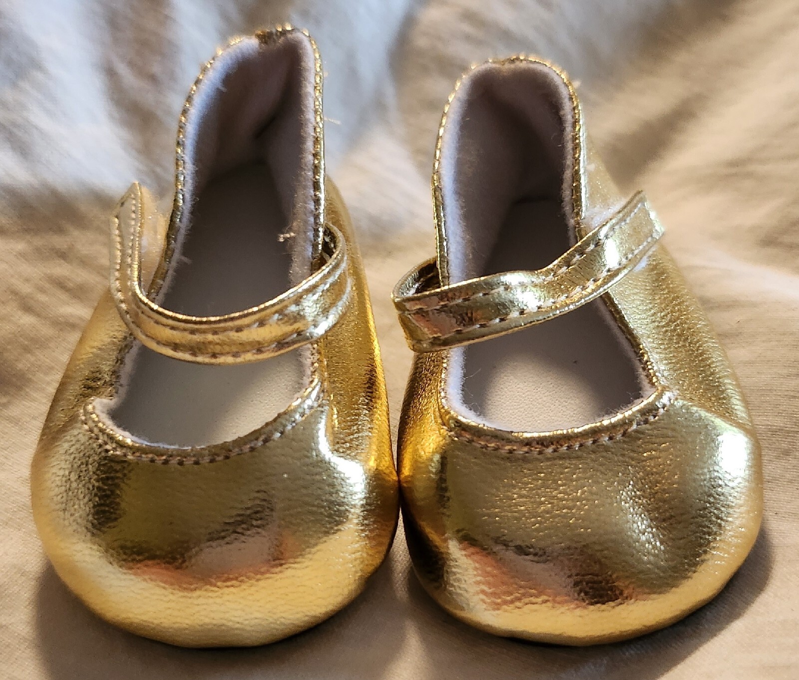 The Doll Maker Gold Sparkle Mary Jane Flat Shoes - Adjustable Strap