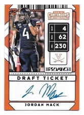Jordan Mack 2020 Panini Contenders Draft Picks Draft Ticket Blue Foil Auto #307