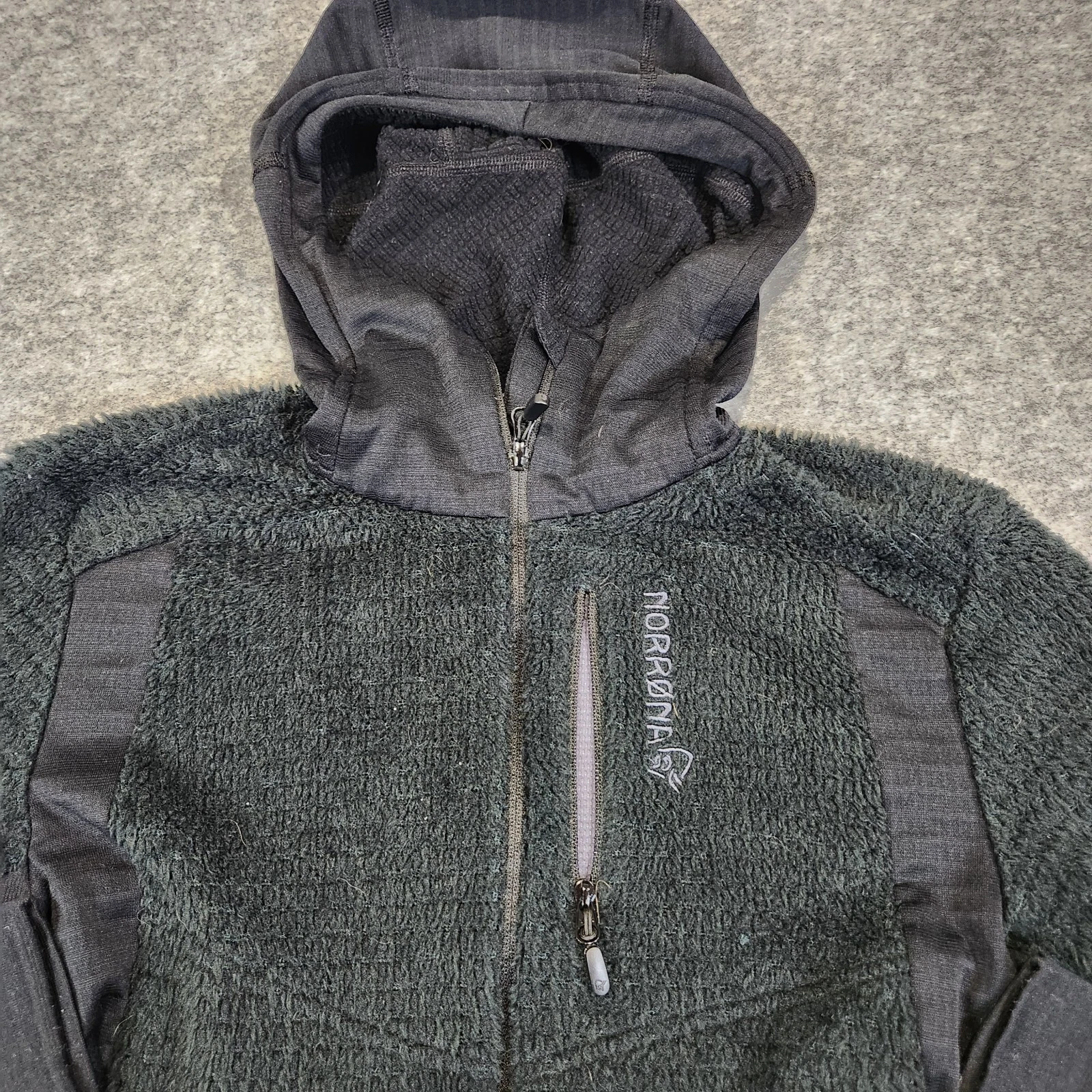 norrona falketind alpha120 full zip hooded fleece polartec jacket