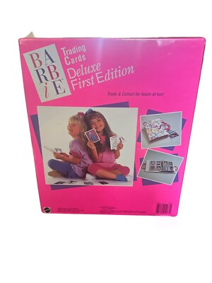 Mattel Barbie Trading Cards Deluxe Set First Edition New Sealed With Binder  1990