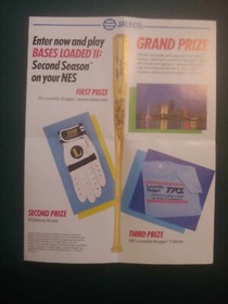 JALECO Bases Loaded 2 Nintendo NES Game Sweepstakes 1989 Entry Insert JAL-L2-US