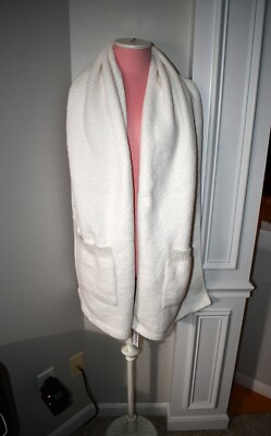 Anna & Ava Solid Brushed Knit Oblong Scarf with Pockets in White #F2NJ303 NWT