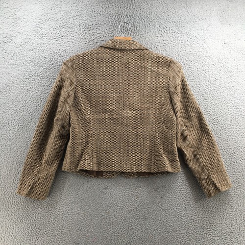 Talbots Blazer Damen 14 Beige Tweed Langarm Knopfleiste Freizeit Kragen - Bild 7 von 15