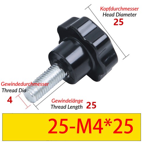 M4 M6 M8 M10 M12 Sternschraube Sterngriffschraube Griff Schraube Rändelschrauben - Bild 13 von 84