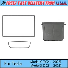 Gray 3-Piece Silicone Protector Set for Tesla Model 3 Y Screen Pad Frame Mirror