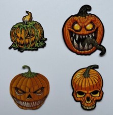 Halloween Pumpkin Iron On Patch Spooky Design 3 Inch Available in Four Styles