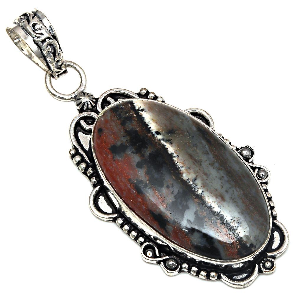 Pendant Hunny Dendritic Opal Gemstone Handmade Silver Jewelry 2.5
