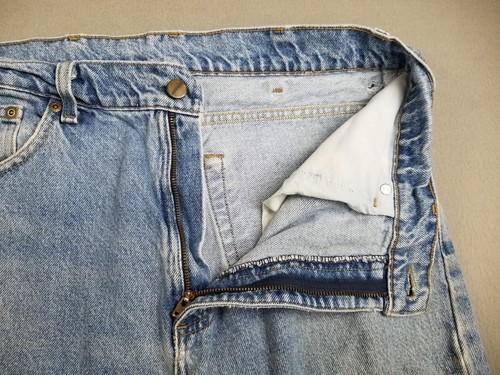 Carhartt Jeans Mens Straight Tapered Denim 33x35 Light Distressed Vtg Faded Y2K - Picture 14 of 24