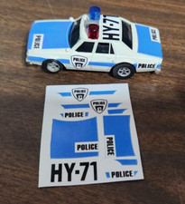 Aurora AFX Chevy Pursuit Police Car Reproduction Stickers DIE CUT 