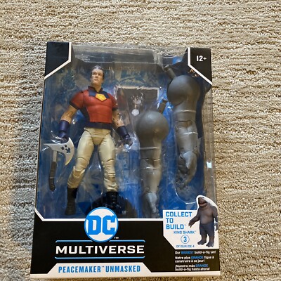 PEACEMAKER Unmasked McFarlane DC Multiverse Build-A King Shark ''Suicide Squad''