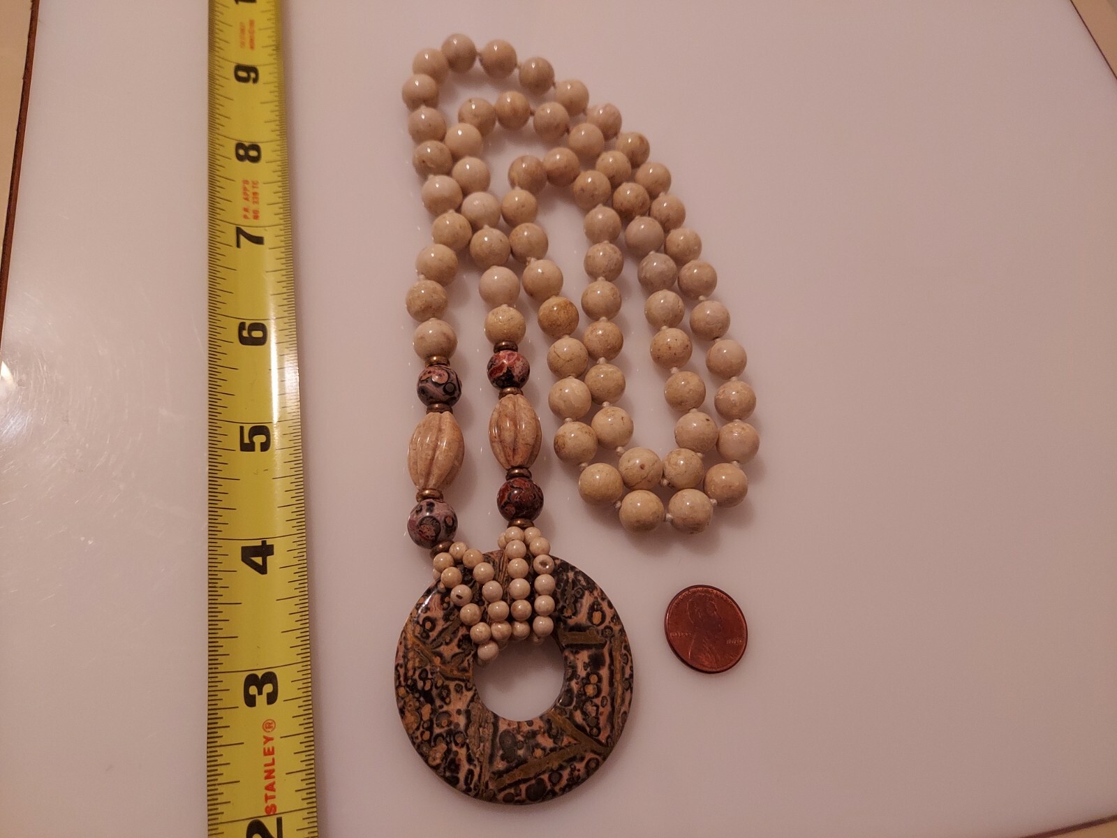 statement donut circle round natural polished sto… - image 6