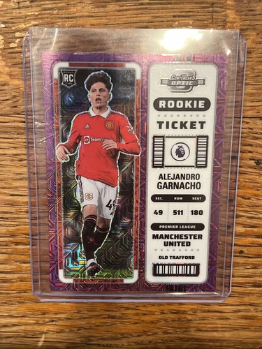 2022-23 Panini Chronicles - Optic Rookie Ticket Purple Mojo Alejandro Garnacho 