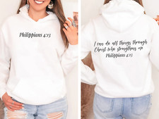 Jesus Hoodie, Philippians 4:13 hoodie, Christian Hoodie, Jesus Gift, bible hood