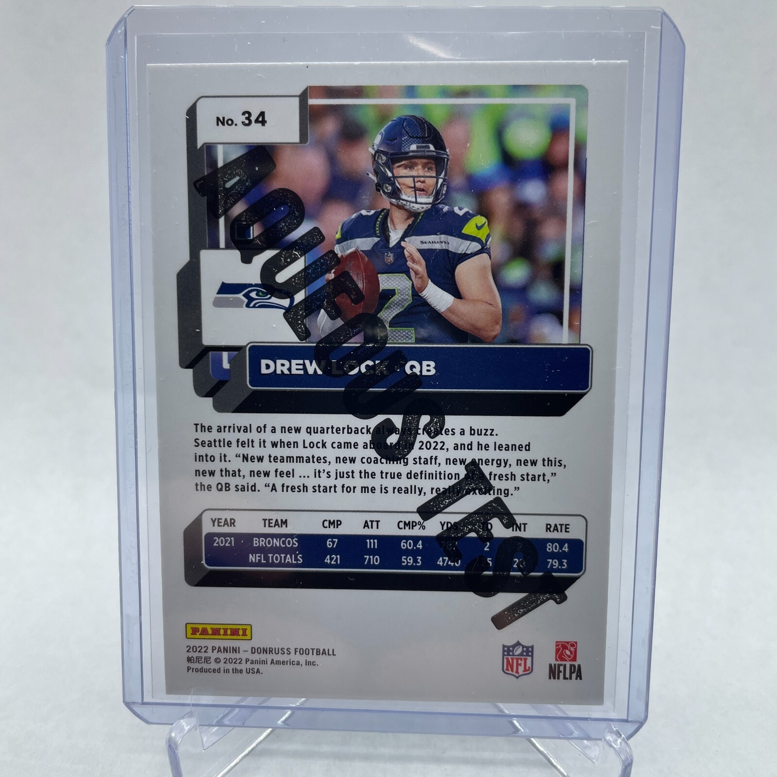 2022 Donruss Drew Lock Aqueous Test SSP #34