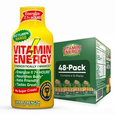 (48 Pack) Vitamin Energy® B12 11,000% Mango Shots, Clinically Proven
