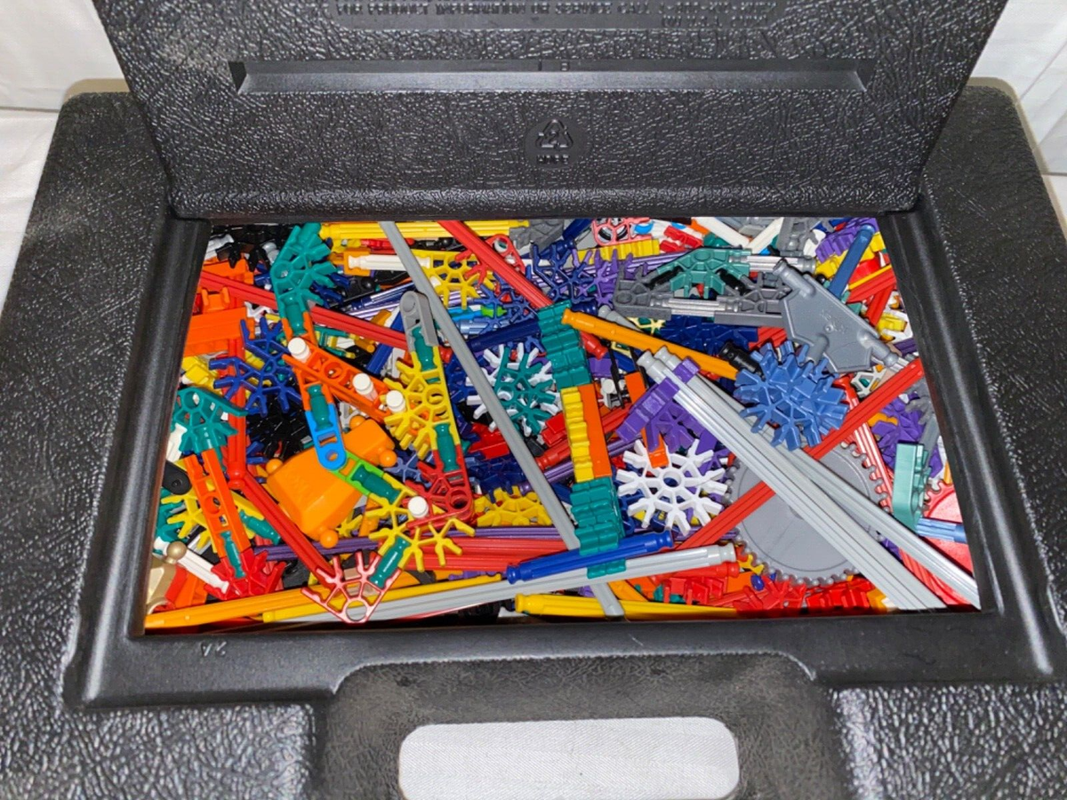 Knex Storage Box Case Loaded full of a Mix Lot of Knex Pieces