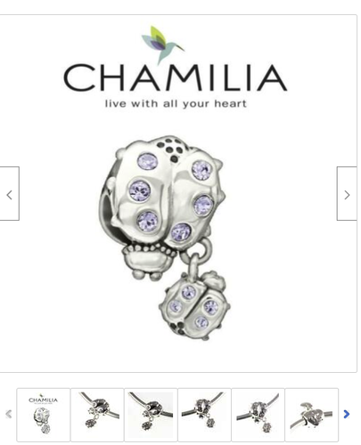 Chamilia SNUGGLE BUGS Violet Swarovski Crystals & Sterling Bead 2025-1095