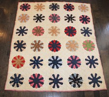 Quilt Vintage 20's-30's Dresden Plate Antique Quilt Blanket Handmade