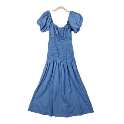 Abercrombie Fitch Womens Regency Cottage Romantic Tea Smocked Puff Midi Dress M